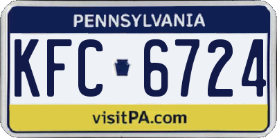 PA license plate KFC6724