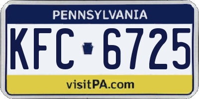 PA license plate KFC6725