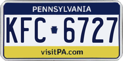 PA license plate KFC6727
