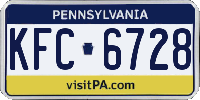 PA license plate KFC6728