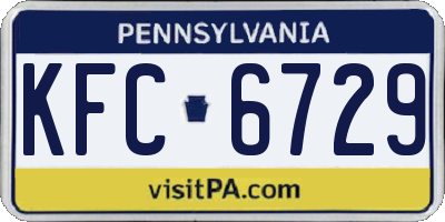 PA license plate KFC6729