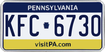 PA license plate KFC6730