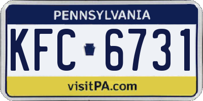 PA license plate KFC6731