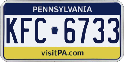 PA license plate KFC6733