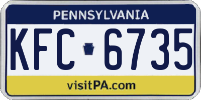 PA license plate KFC6735
