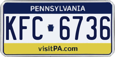 PA license plate KFC6736