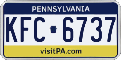 PA license plate KFC6737