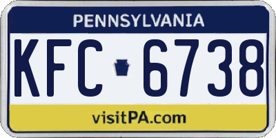 PA license plate KFC6738