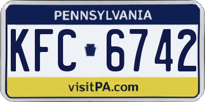 PA license plate KFC6742