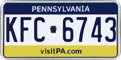 PA license plate KFC6743