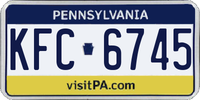 PA license plate KFC6745
