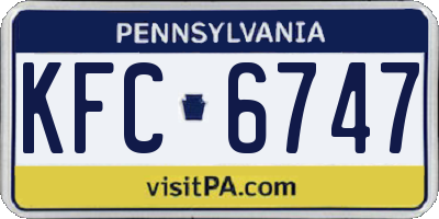 PA license plate KFC6747