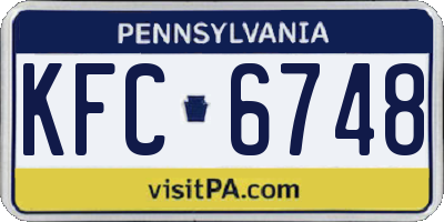 PA license plate KFC6748