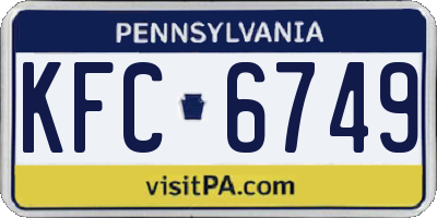 PA license plate KFC6749