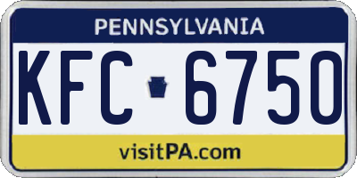 PA license plate KFC6750