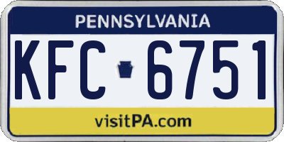 PA license plate KFC6751