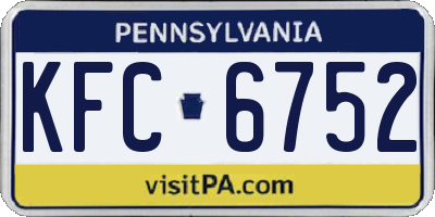 PA license plate KFC6752