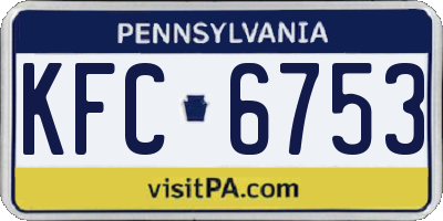 PA license plate KFC6753