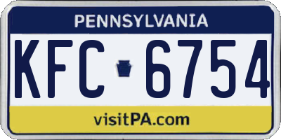 PA license plate KFC6754