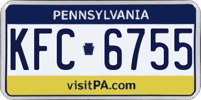 PA license plate KFC6755