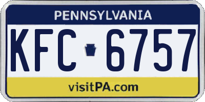PA license plate KFC6757