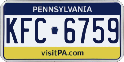 PA license plate KFC6759