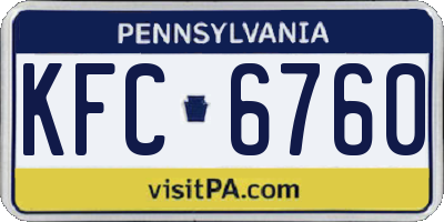 PA license plate KFC6760