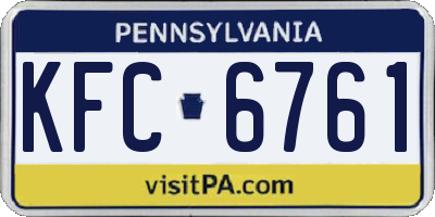 PA license plate KFC6761