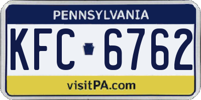 PA license plate KFC6762