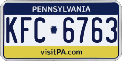PA license plate KFC6763