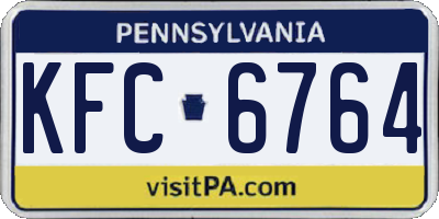 PA license plate KFC6764