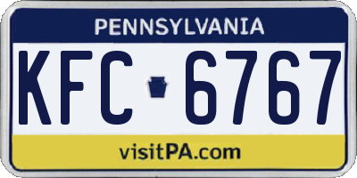 PA license plate KFC6767