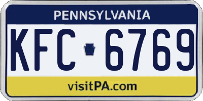 PA license plate KFC6769