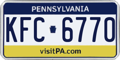 PA license plate KFC6770