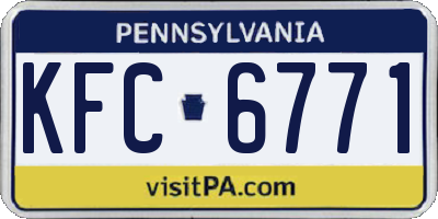 PA license plate KFC6771
