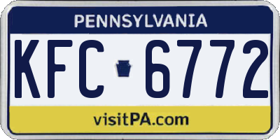 PA license plate KFC6772