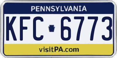 PA license plate KFC6773