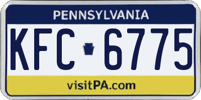 PA license plate KFC6775