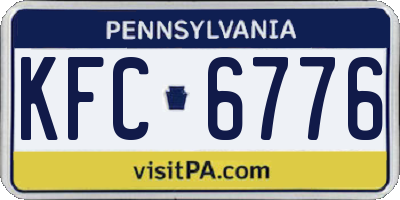 PA license plate KFC6776