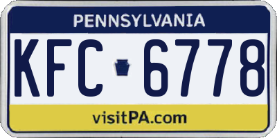 PA license plate KFC6778