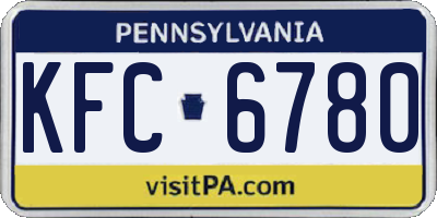 PA license plate KFC6780