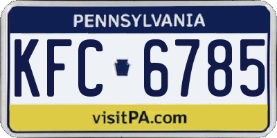 PA license plate KFC6785