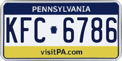 PA license plate KFC6786
