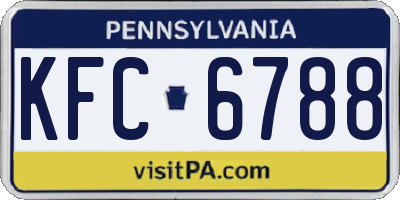 PA license plate KFC6788