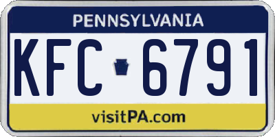 PA license plate KFC6791