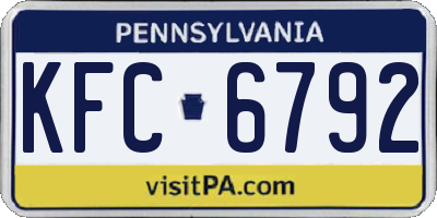 PA license plate KFC6792