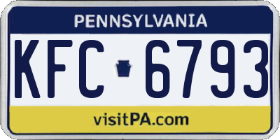 PA license plate KFC6793