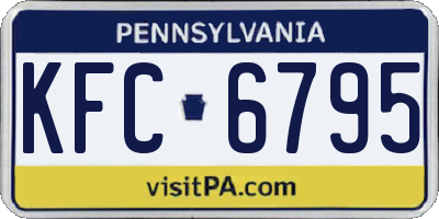 PA license plate KFC6795