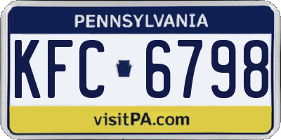 PA license plate KFC6798