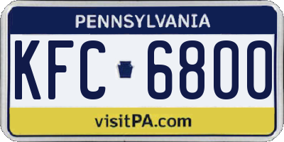 PA license plate KFC6800